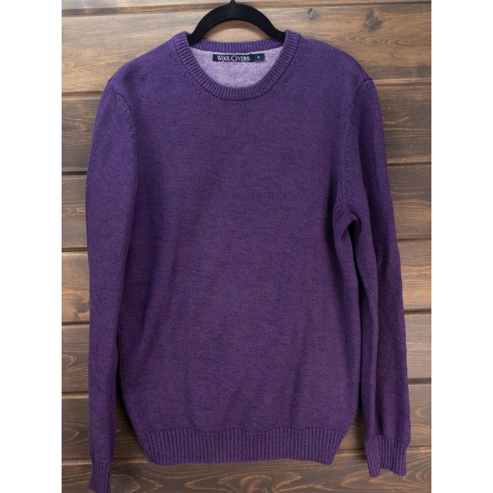 WoolOvers Purple Crewneck Sweater Size Small 100% Cotton Knit Pullover